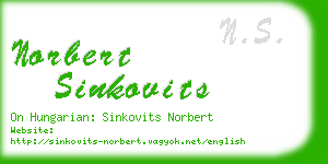 norbert sinkovits business card